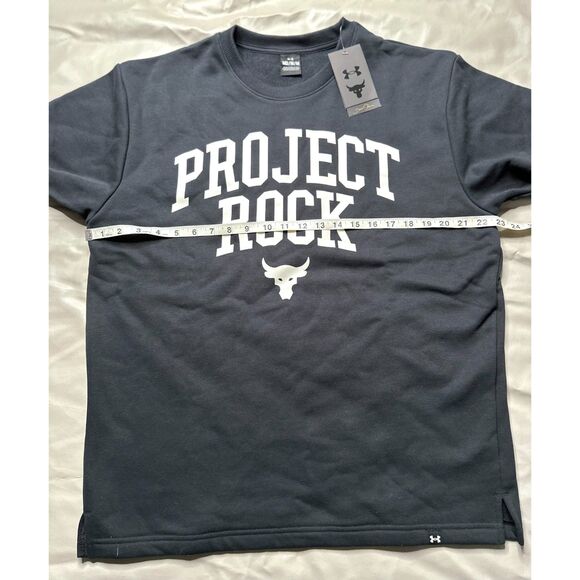 Under Armour Men Medium Project Rock Crew Sweatshirt Heavyweight Short Sleeve - Picture 6 of 6